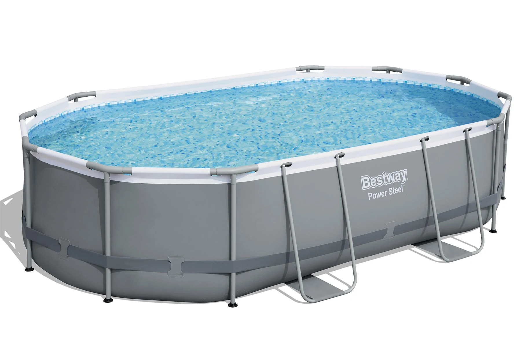 16ft x 42in Dark Grey Oval Power Steel Above Ground Pool Set 5 16ft x 42in Dark Grey Oval Power Steel Above Ground Pool Set