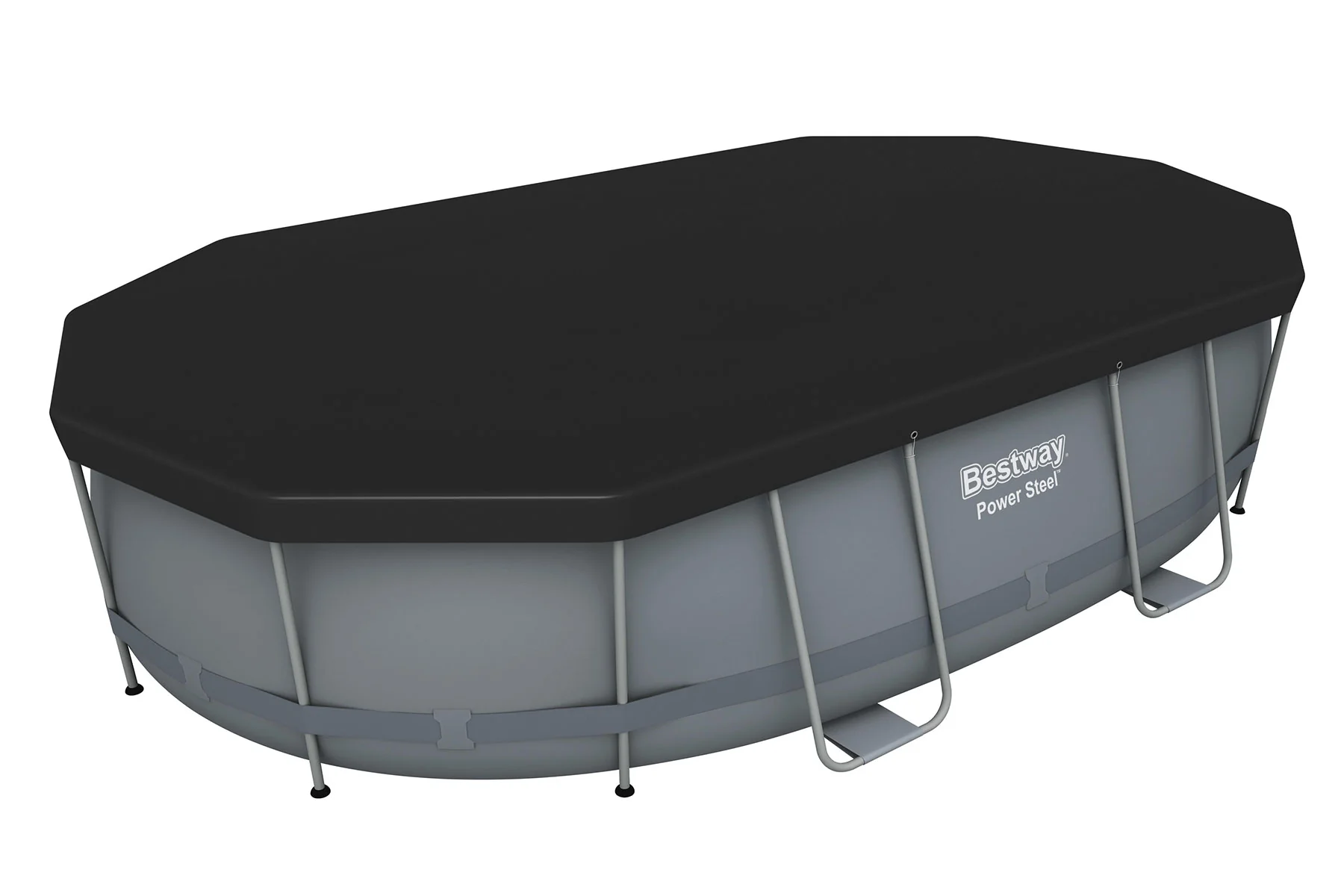 16ft x 42in Dark Grey Oval Power Steel Above Ground Pool Set 6 16ft x 42in Dark Grey Oval Power Steel Above Ground Pool Set