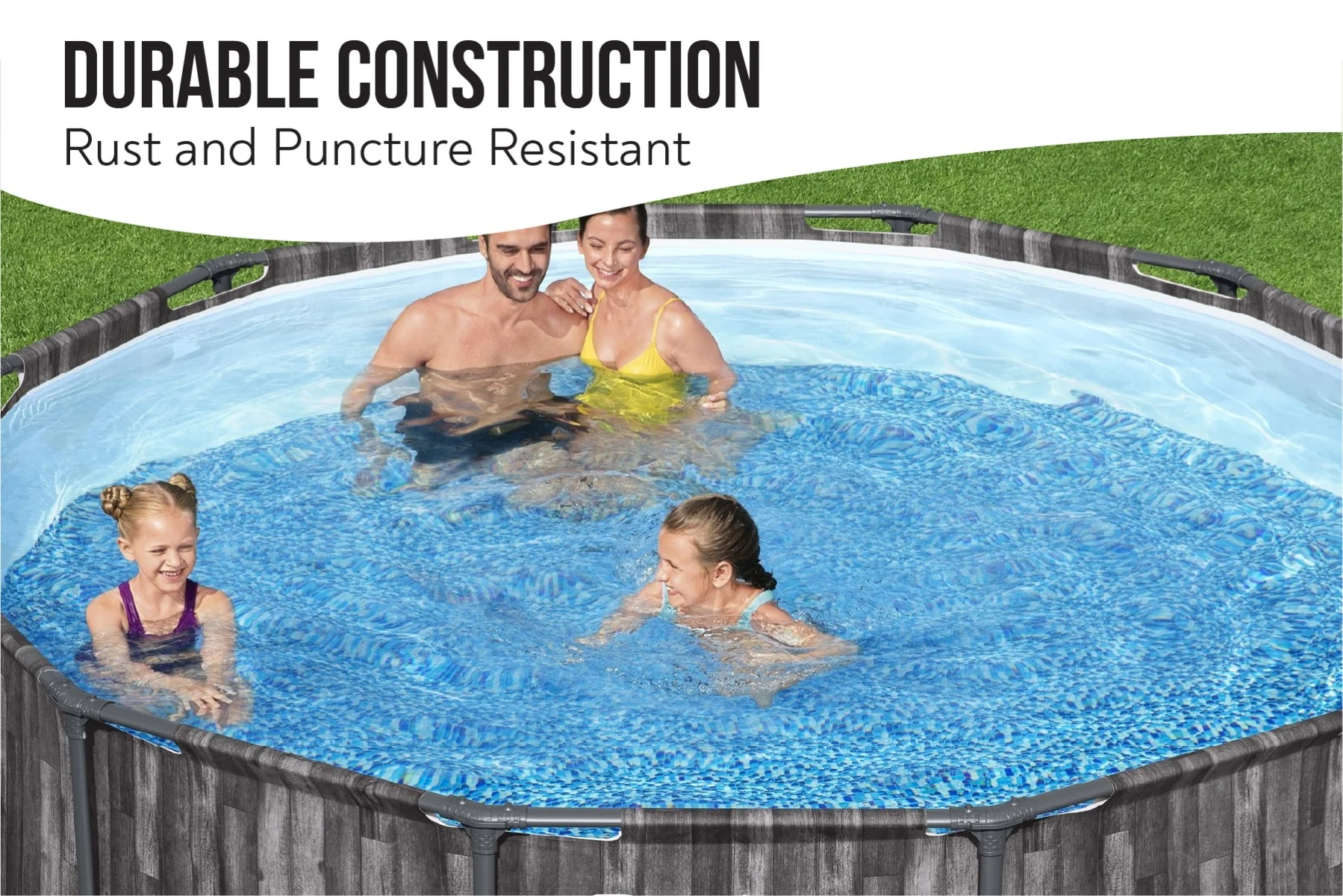 12ft x 30in Grey Round Steel Pro Max Above Ground Pool Set - Outlet 4 12ft x 39.5in Wood Print Round Steel Pro Max Above Ground Pool Set