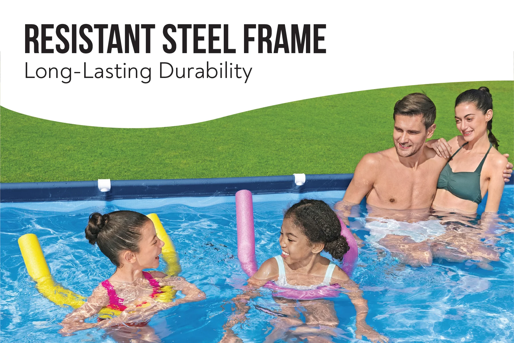 13.1ft x 6.11ft x 32in Navy Blue Rectangle Steel Pro Above Ground Pool Set 4 13.1ft x 6.11ft x 32in Navy Blue Rectangle Steel Pro Above Ground Pool Set