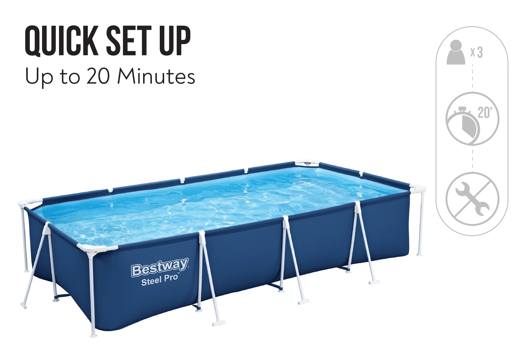 13.1ft x 6.11ft x 32in Navy Blue Rectangle Steel Pro Above Ground Pool Set 7 13.1ft x 6.11ft x 32in Navy Blue Rectangle Steel Pro Above Ground Pool Set