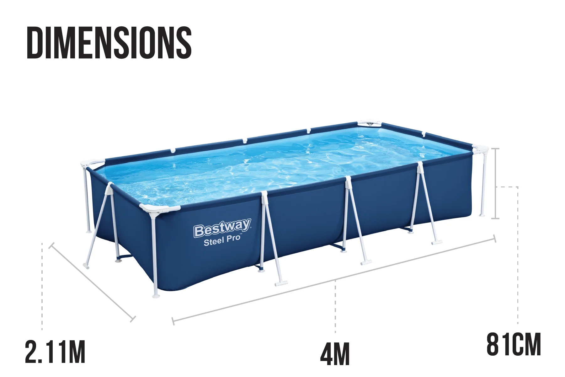 13.1ft x 6.11ft x 32in Navy Blue Rectangle Steel Pro Above Ground Pool Set 9 13.1ft x 6.11ft x 32in Navy Blue Rectangle Steel Pro Above Ground Pool Set