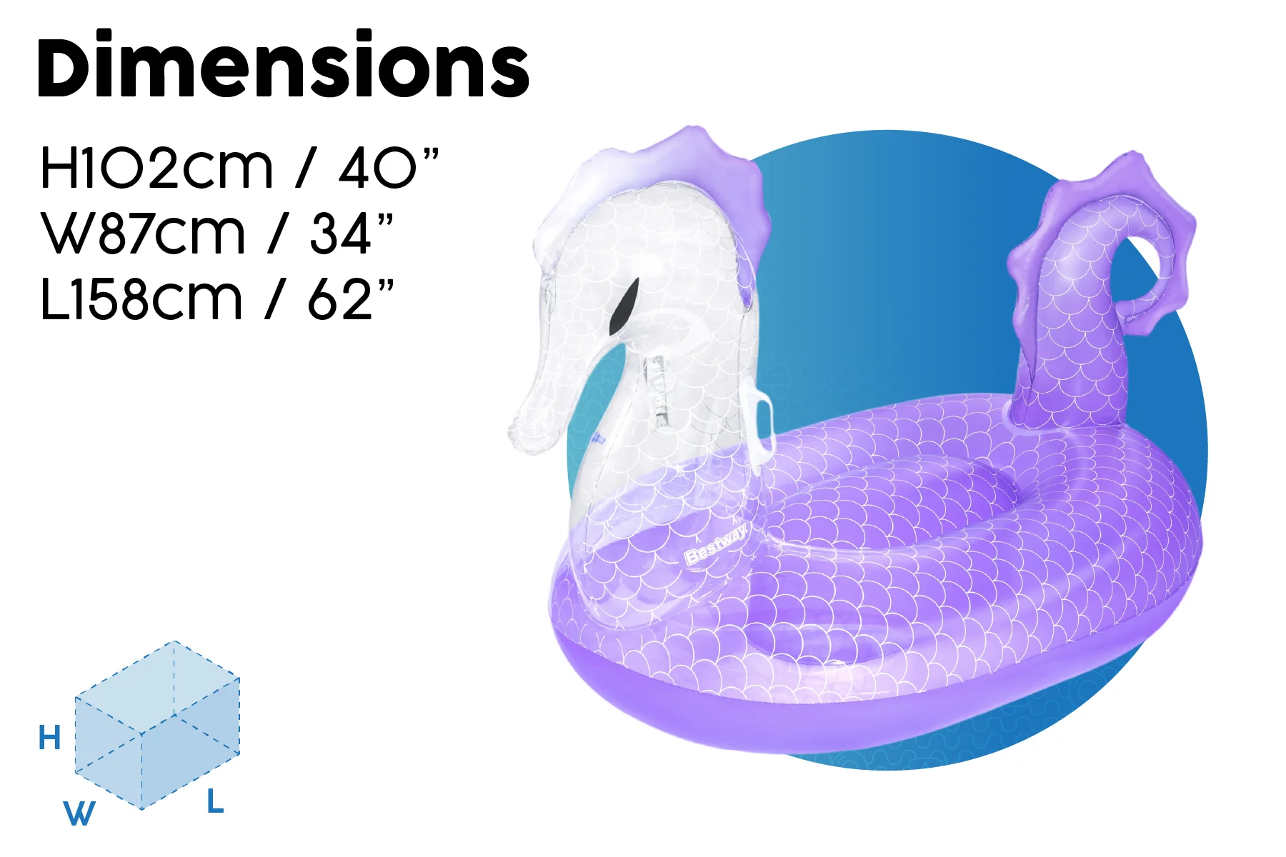 Inflatable Royal Seahorse Pool Float 7 Inflatable Royal Seahorse Pool Float
