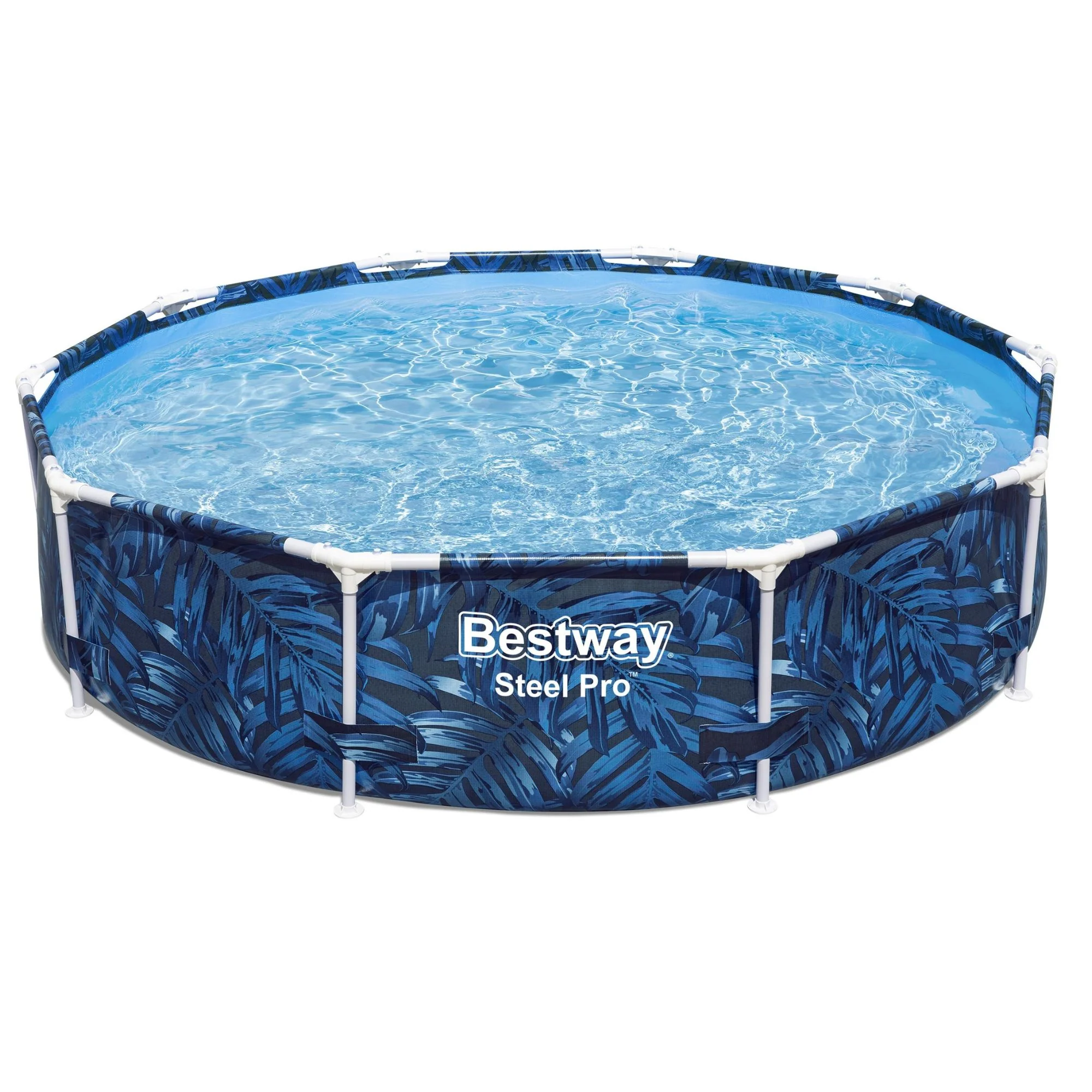 10ft x 26in Leaf Print Round Steel Pro Above Ground Pool