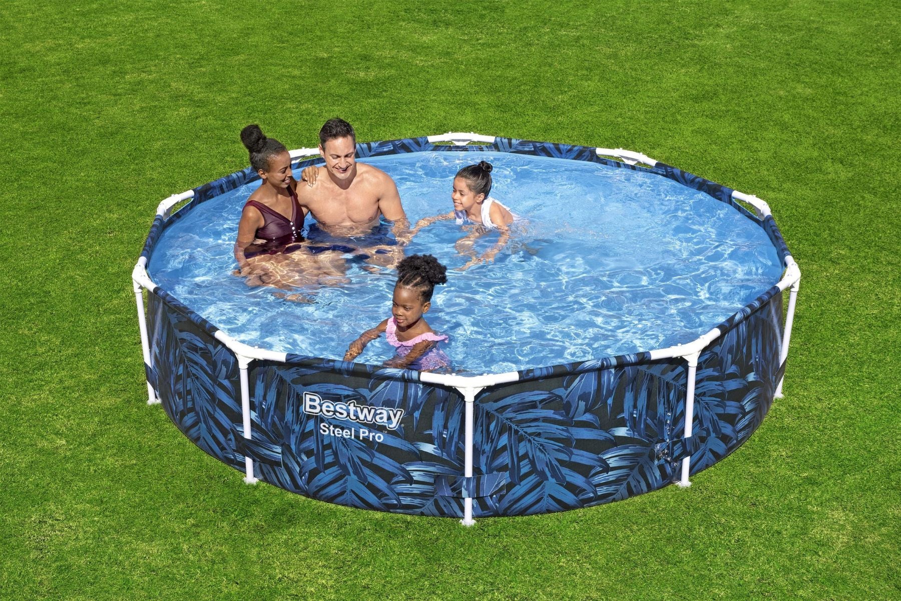 10ft x 26in Leaf Print Round Steel Pro Above Ground Pool 3 10ft x 26in Leaf Print Round Steel Pro Above Ground Pool