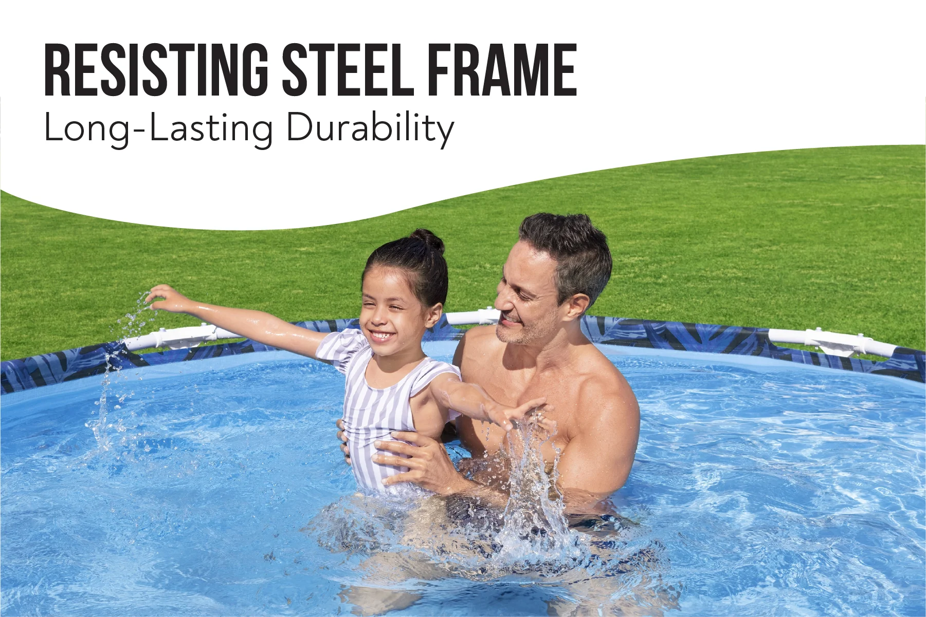 10ft x 26in Leaf Print Round Steel Pro Above Ground Pool 4 10ft x 26in Leaf Print Round Steel Pro Above Ground Pool