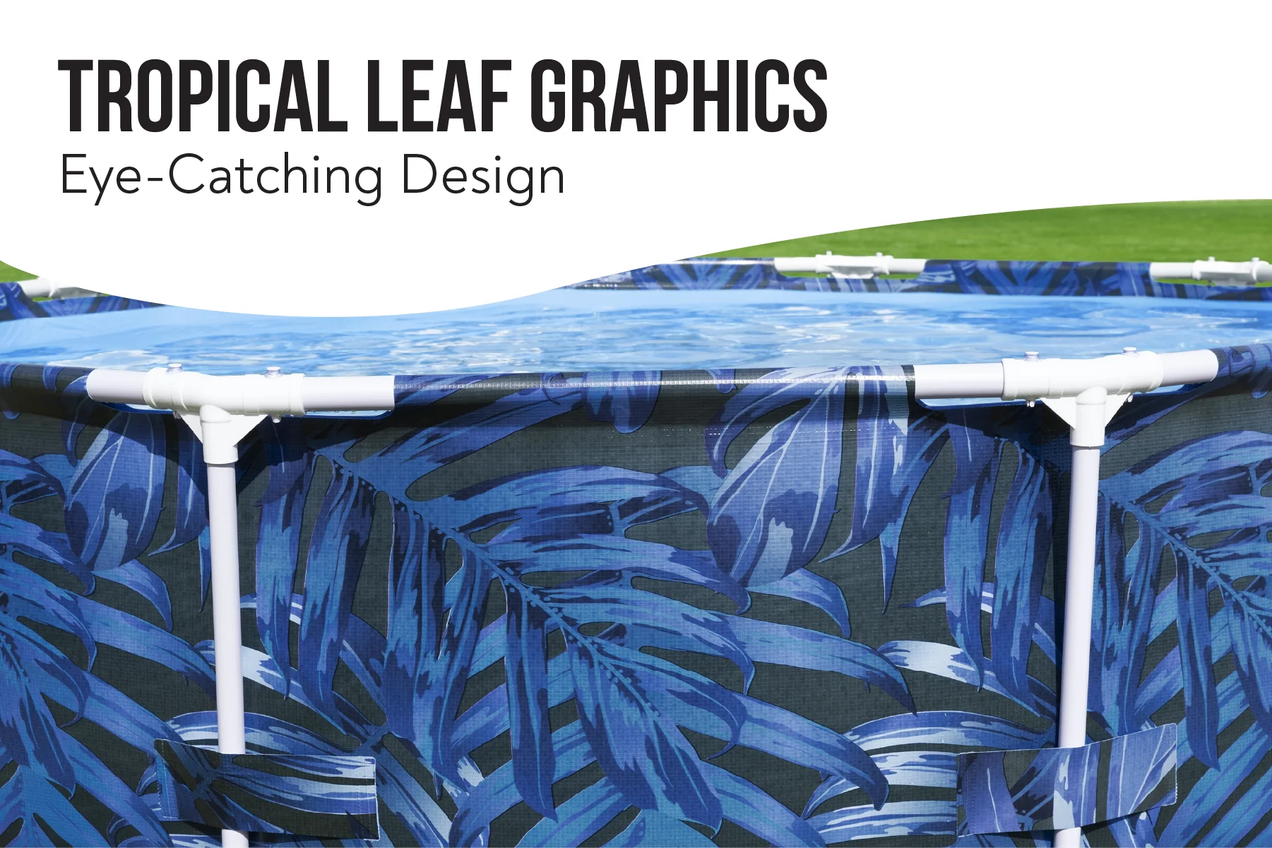 10ft x 26in Leaf Print Round Steel Pro Above Ground Pool 5 10ft x 26in Leaf Print Round Steel Pro Above Ground Pool