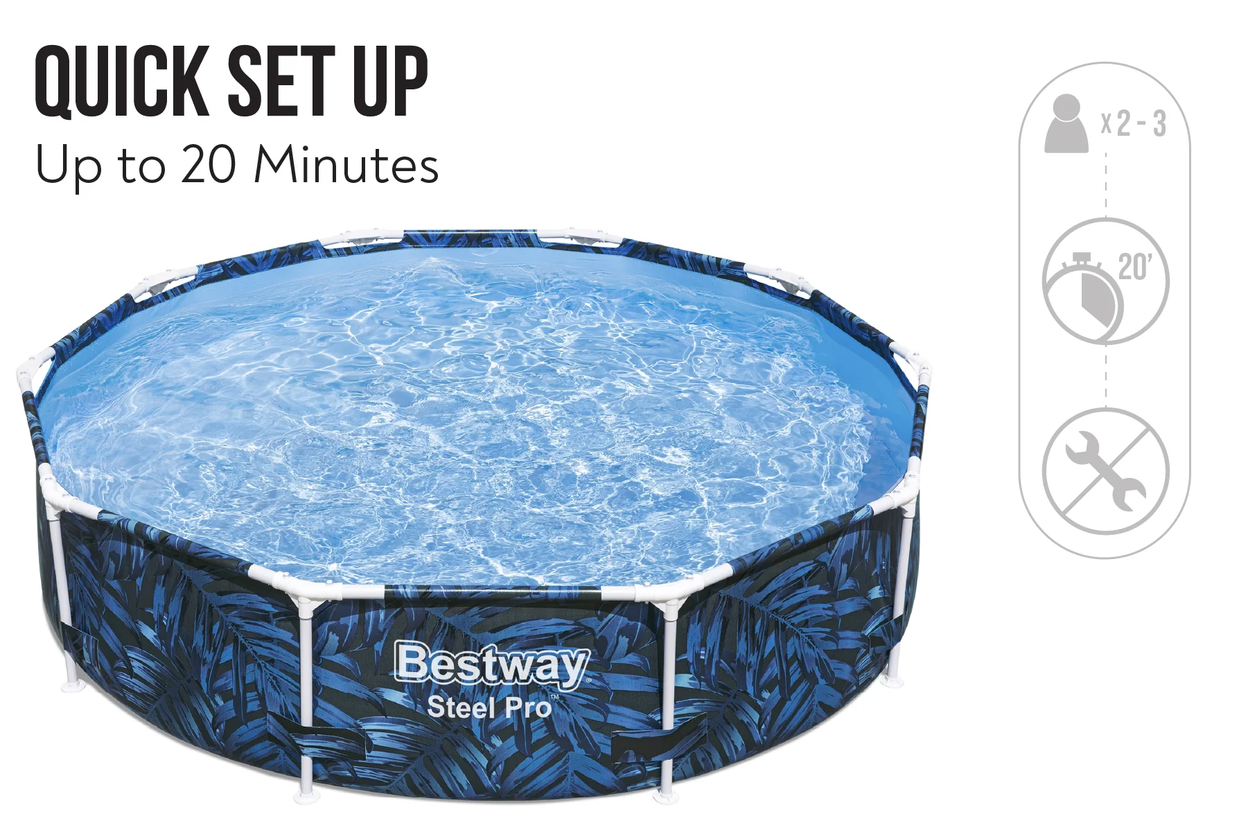 10ft x 26in Leaf Print Round Steel Pro Above Ground Pool 6 10ft x 26in Leaf Print Round Steel Pro Above Ground Pool