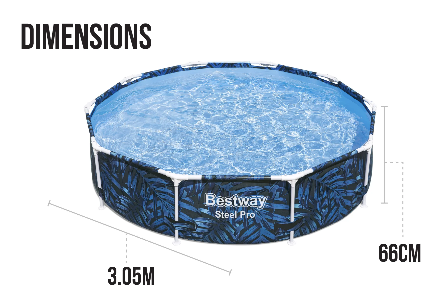 10ft x 26in Leaf Print Round Steel Pro Above Ground Pool 8 10ft x 26in Leaf Print Round Steel Pro Above Ground Pool