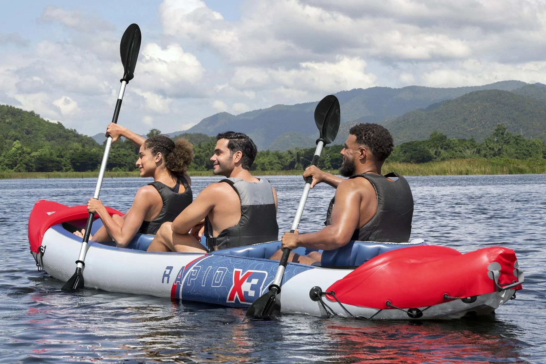 Hydro-Force 3 Person Inflatable Kayak Set - Rapid X3 3 Hydro-Force 3 Person Inflatable Kayak Set - Rapid X3