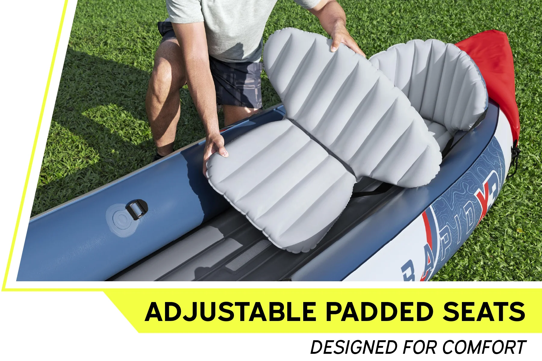 Hydro-Force 3 Person Inflatable Kayak Set - Rapid X3 5 Hydro-Force 3 Person Inflatable Kayak Set - Rapid X3